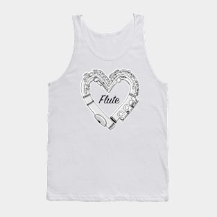 Love Flute Heart-Shaped Doodle For Flutists Tank Top